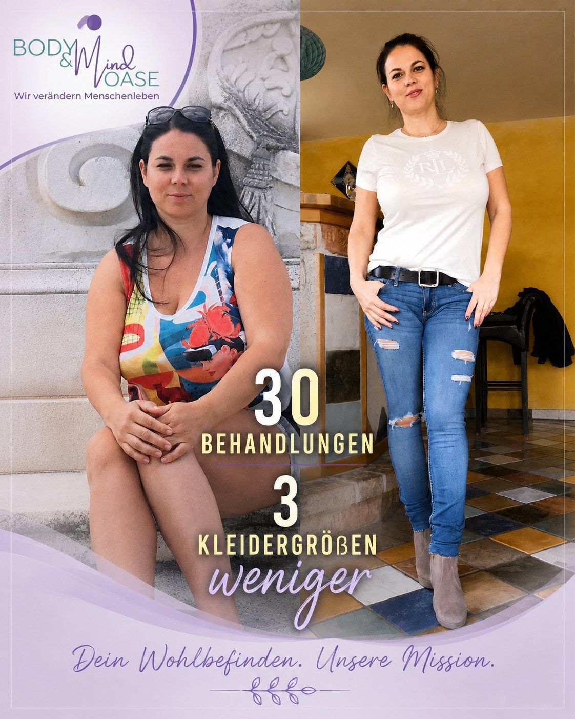 Vorher-Nachher-Dokumentation nach 30 Behandlungen